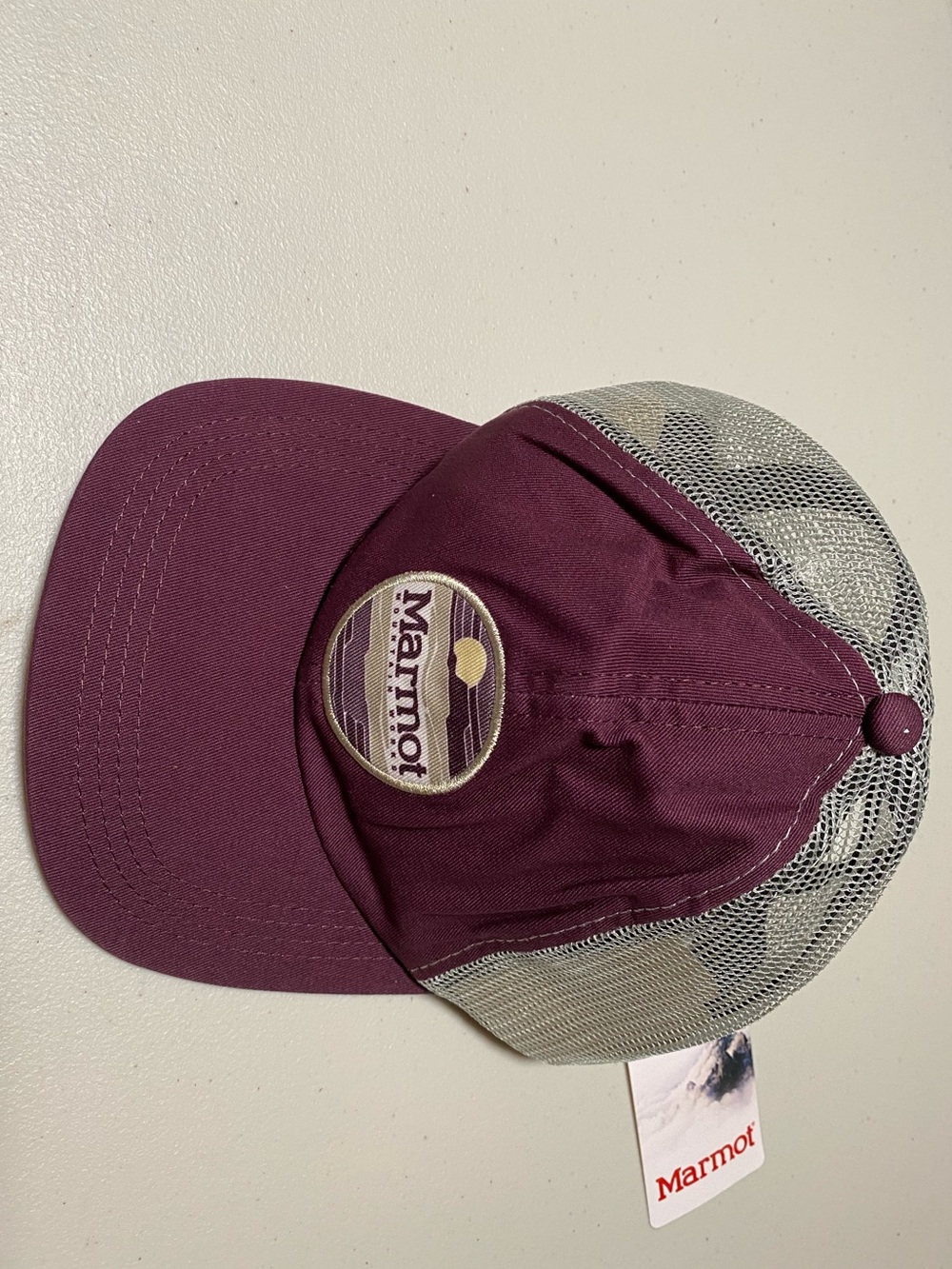 NWT Marmot  Purple & Gray Mesh Trucker Hat Unsex Size
